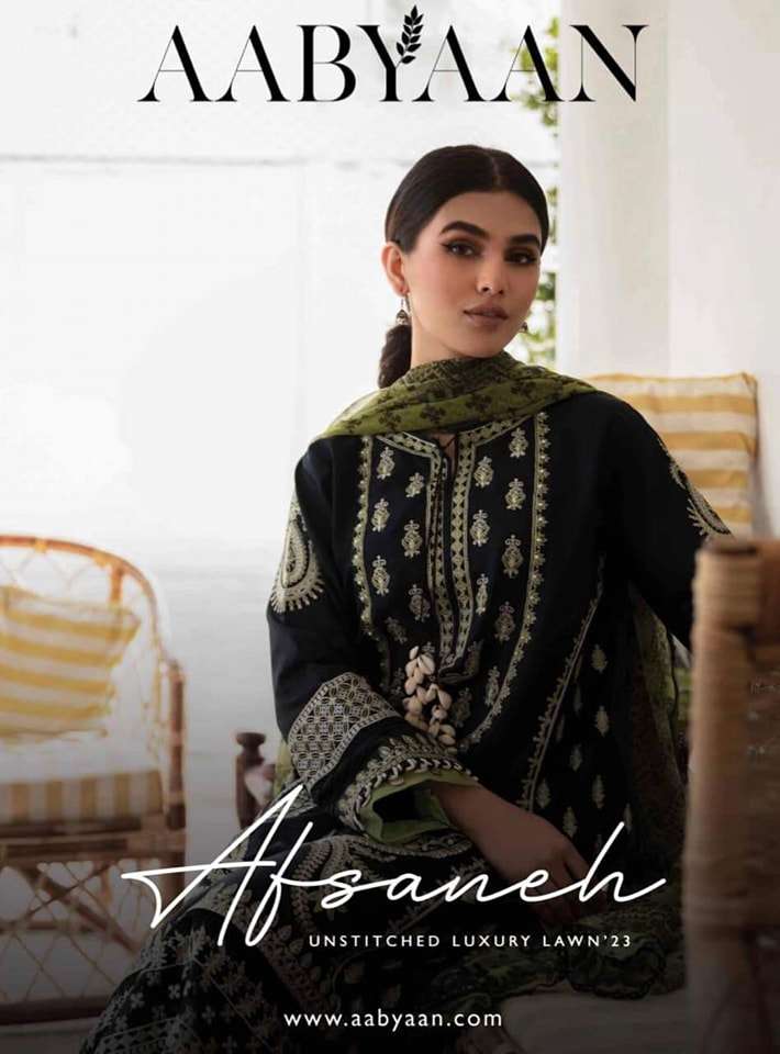 AABYAAN Afsaneh Unstitched Luxury Lawn Collection 2023